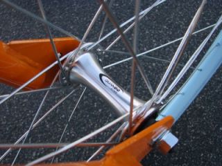 Orange Fixie Fixed Gear Road Bike Steel Frame Track Bicycle Single Speed 52cm