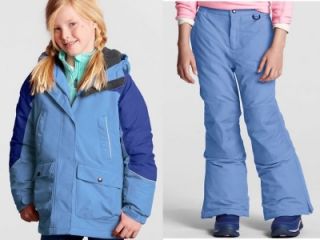 Girls Lands End Winter Coat Squall Parka Jacket Snow Pant Size 4 5 6 Wave Blue