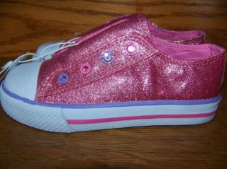 Children's Place Toddler Girl's Size 11 Pink Slip on Tennis Shoes Glitter New