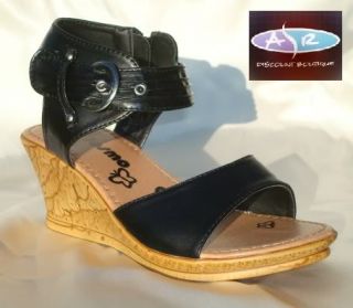 Girls High Fashion Ankle Strap Wedges Sizes 12 5