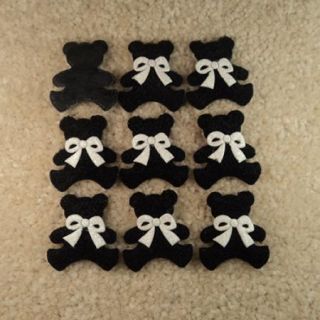 60 Teddy Bear Bow Tie Applique Party Gift Decoration Craft 35mm 4 Color