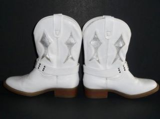 High Sierra Cowboy Boots Trish White Silver Glitz Pageant Halloween Costume 12