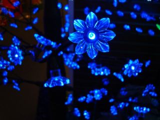 8 5' Pre Lit LED Outdoor Flower Tree Cool White Lights