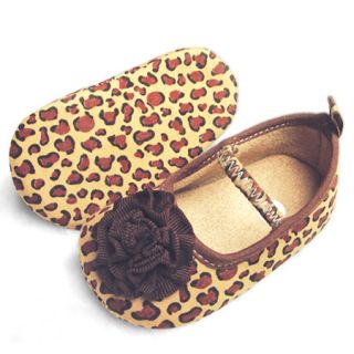 0 12M Infant Baby Girls Leopard Print Flowers Mary Jane Dress Shoes SA501