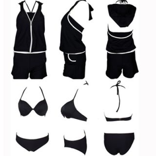Fashion Bathing Suit 3 Pieces Padded Bikini Steel Care Hooded Swimwear M L XL Sz