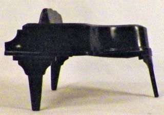 Ideal Dollhouse Miniature Baby Grand Piano Plastic Furniture Warped as Is Cond