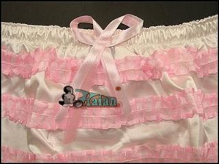 Adult Baby Sissy Satin Frilly Diaper Cover FSP007 4 Size L
