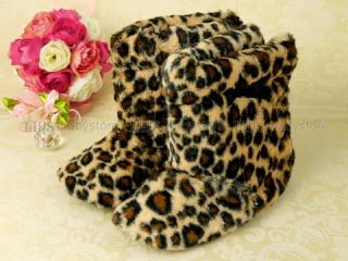 A407 New Toddler Baby Girl Leopard Boots Shoes Size 5