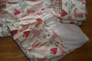Dwell Studio Baby Girls Crib Set Bumper Skirt Blanket Western Cowgirl Horseshoe