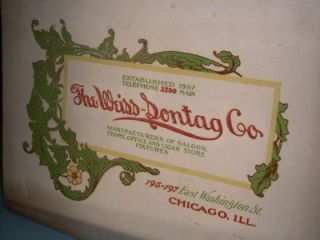 1800s Catalog Manufacturers of Saloon Fixtures Office Cigar Store Chicago