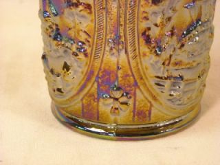 Beautiful Antique Imperial Carnival Glass Purple Windmill Medallions Tumbler