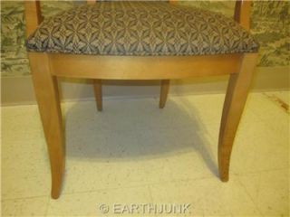 Ethan Allen Radius Chair Blonde Wood Art Deco Style Grade A Upholstery 7020