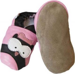 New Soft Sole Leather Baby Girl Shoes Pink Owl