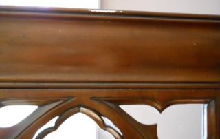 Vintage 4 Panel Glass Wood Architectural Room Divider Mahogany Carved Inserts