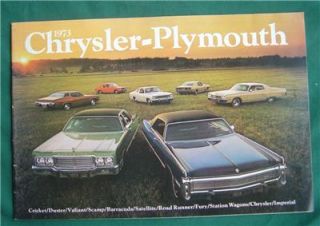 1973 Chrysler Plymouth Car Dealership Advertising Sales Brochure Automobile Auto
