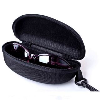 New Zipper Eye Glasses Sunglasses Hard Case Box Portable Protector Black Holder