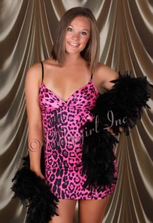 Leg Avenue Hot Pink Leopard Print Clubwear Mini Dress Rockabilly Pinup s M