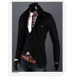 Men's Luxury Stylish Design Slim Fit Blazers Coats Suit Jackets Camel Black