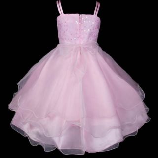 Pink Flower Girls Party Pageant Weddubg Sleeveless Dress Size 3T 8T