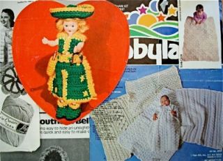 Vintage Knit Crochet Patterns Baby Items Dolls Clothes Sweaters Socks Afghans