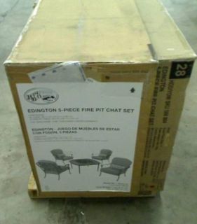 Hampton Bay Edington 5 Piece Fire Pit Patio Chat Set $999 00