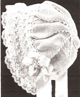Vintage Antique Crochet Pattern Baby Cap Hat Bonnet