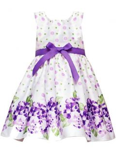 New Baby Girls RARE Editions Sz 18M White Purple Flower Dress Birthday Clothes
