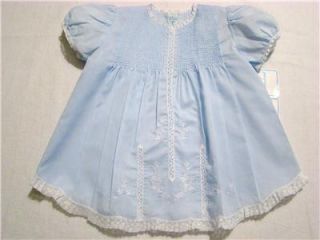 Hand Embroidered 0 3 Blue Batiste 2pc Lace Dress 6564
