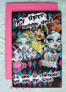 Monster High Het There Birthday Greeting Card Stickers