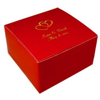 Personalized Wedding Favor Candy Cupcake Treat Gift Box 4x4x2" 25 Pcs