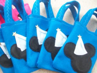 Minnie Mickey Mouse Sweet Set Felt Bags Party Supplies