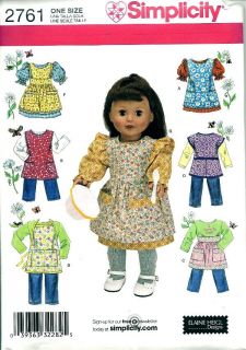 Simplicity Pattern 2761 American Girl Doll Clothes