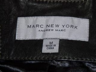 New Womens Marc New York Andrew Marc Lambskin Leather Jacket Black Medium
