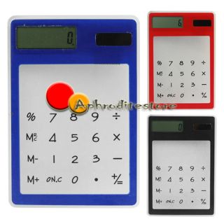 Transparent Slim Solar Powered Mini Credit Card Pocket Calculator Touch Screen
