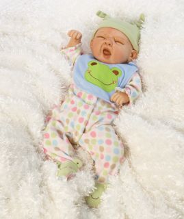 Realistic Boy Baby Doll Sleepy Frog 19 inch with Weighted Body