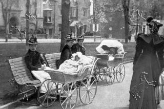 Unique 1870s Children’s Carriage Boat Shaped Victorian Baby Pram Vintage Antique