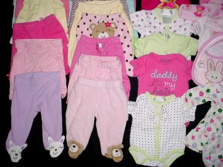 50pc Used Baby Girl Sleepwear Preemie Newborn Spring Summer Clothes Lot