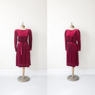 Red Puff Sleeve Dress