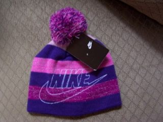 Girls Nike Winter Hat Pink Purple