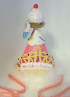 Glitterville Dept 56 Birthday Princess Girls Pink Glitter Party Hat Tiara