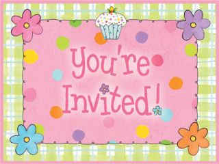 Sleepover Themed Pink Girls Birthday Party x8 Invitation Cards Invites