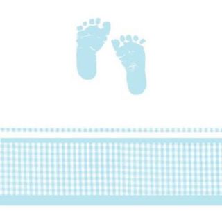 Plaid It's A Boy Footprints Plastic Tablecover Baby Shower Supplies and Decor