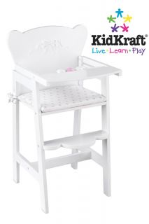 KidKraft Tiffany Bow Lil' Doll White Wood High Chair