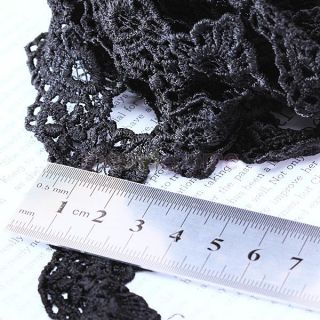 5 Yards Black Cotton Floral Scalloped Lace Trim 1 1 2'' Wide Sewing Headband DIY