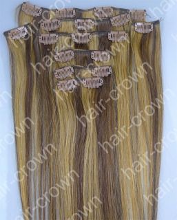 Clip in Remy Human Hair Extensions Any Colour Any Length Full Head US
