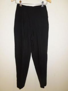 Women's Geoffrey Beene Black Pleated Front Wool Crepe Dress Pants Size 6