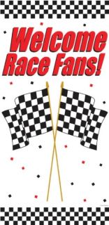 Welcome Race Fans Door Sign Race Car Themed Birthday Party Supplies