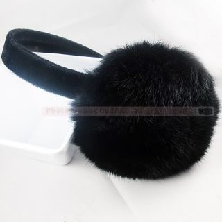 Real Rabbit Fur Earmuffs Wrap Around Ear Warmers