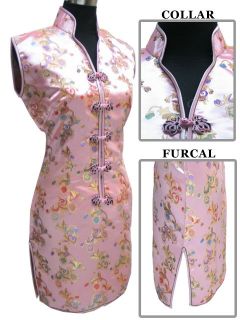 Gold Chinese Tradition Women Mini Short Eveding Dress Qipao s M L XL XXL XXXL