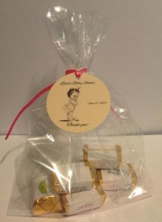 Baby Shower Favor Tags Vintage Look Baby Girl w Ruffle Diaper Qty Discounts